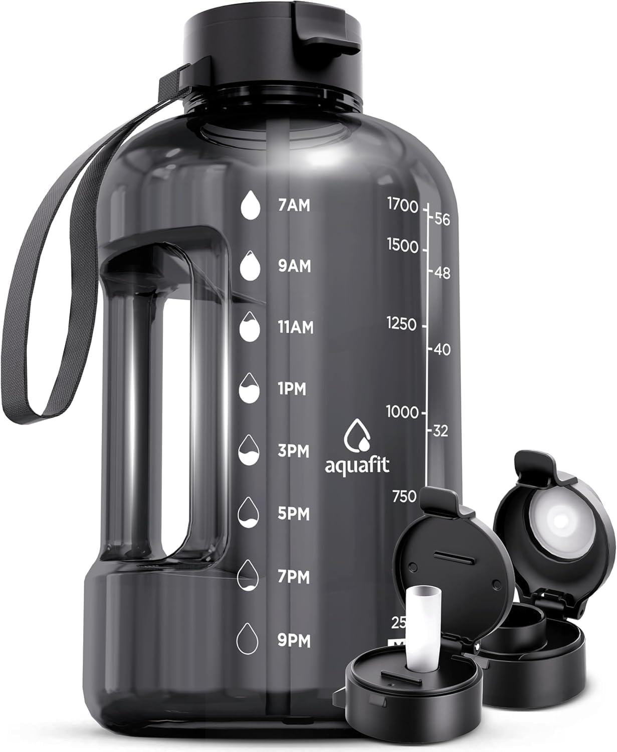 Botella Aquafit con marcador de tiempo para hidratación y productividad